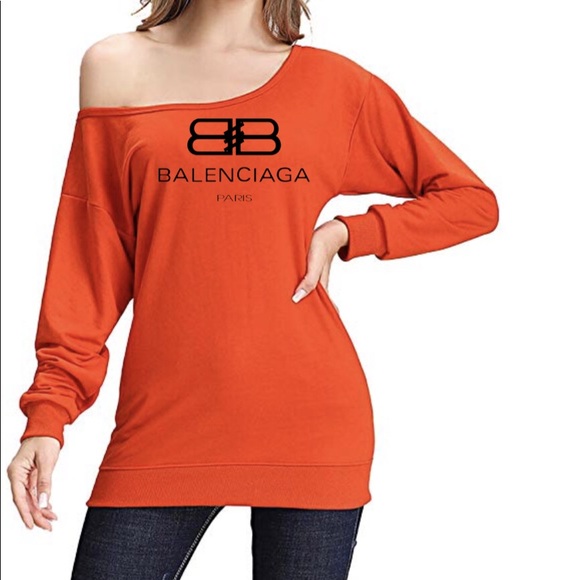 Balenciag a Off Shoulder Inspired Sweatshirt - Picture 1 of 1